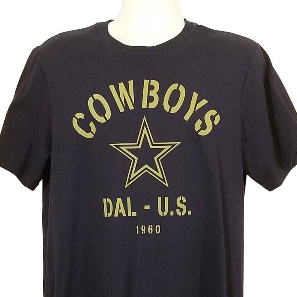 Dallas Cowboys Authentic Short Sleeve Crew T Shirt Men Size Medium Navy Blue‎